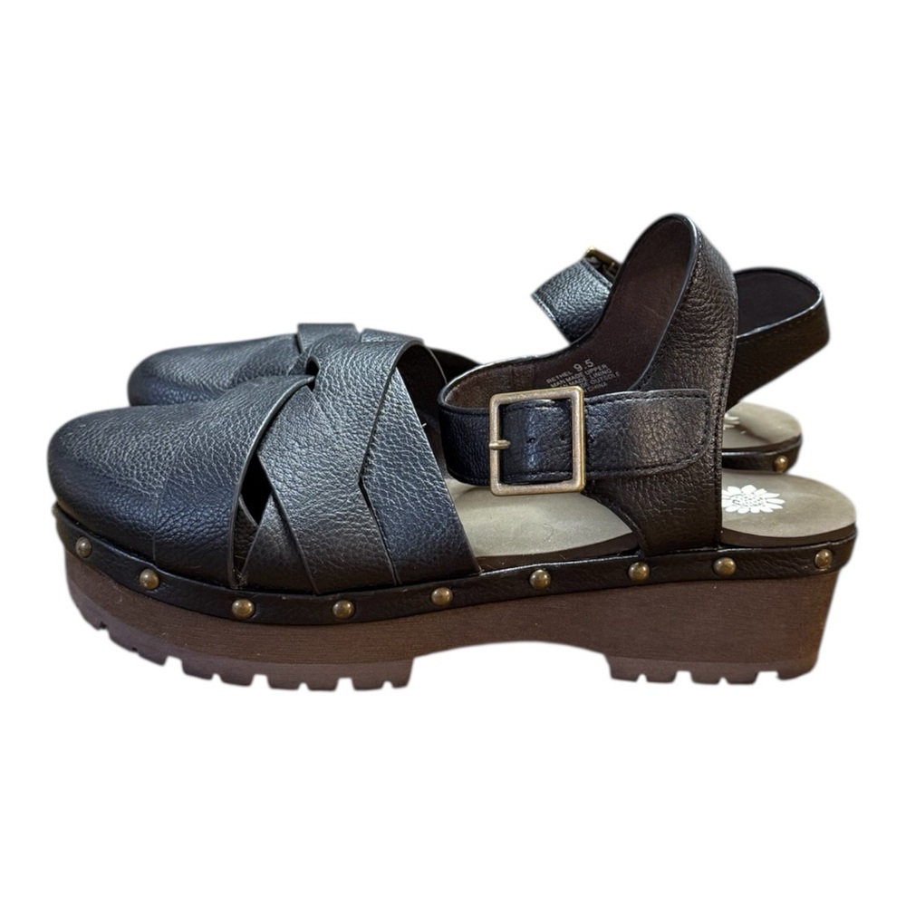 Yellow Box Rethel platform faux leather woven studded Sandals Women’s 9.5 - Picture 3 of 8